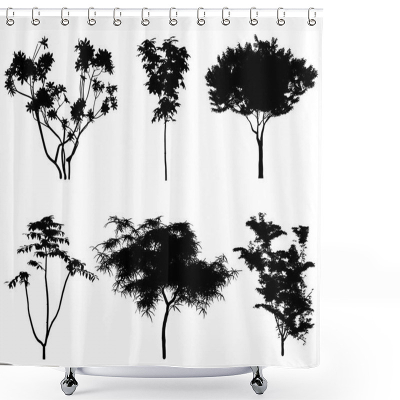 Personality  Vector Silhouettes Of Tropical Trees And Bushes For Backgrounds  Shower Curtains