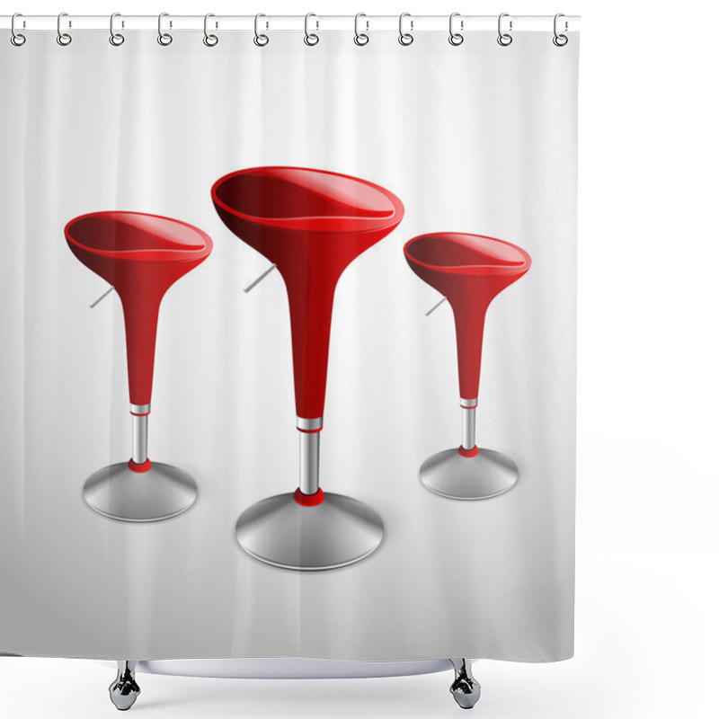 Personality  Vector Red Modern Bar Stools Shower Curtains