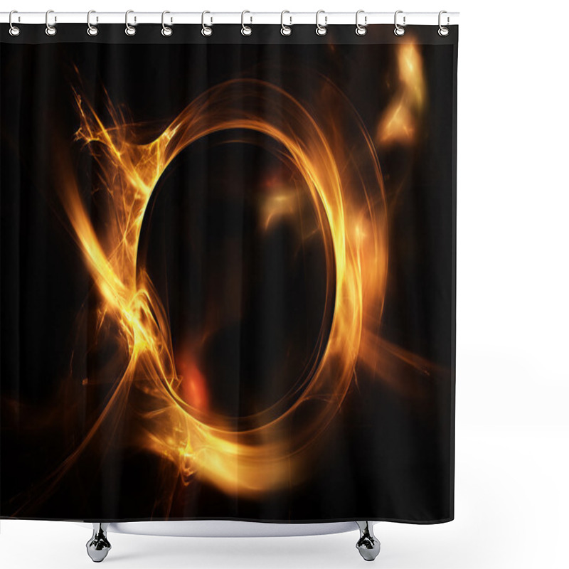 Personality  Abstract Fiery Circle On A Black Background Shower Curtains