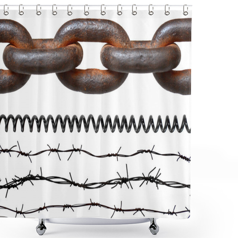 Personality  Rusty Chain, Barbed Wires, Phone Cord Shower Curtains