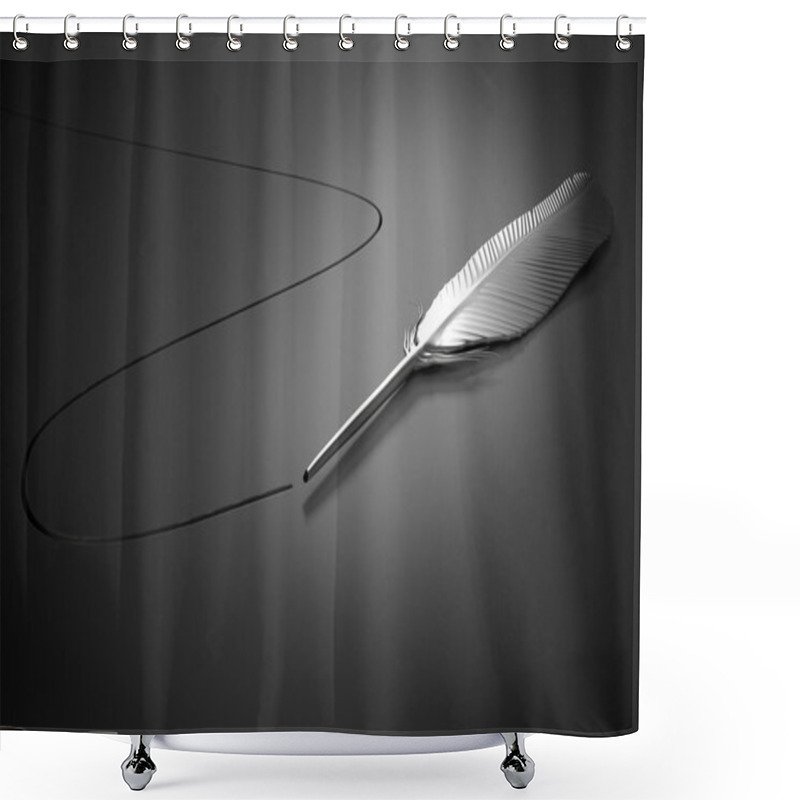 Personality  Strong Quill On Steel Plane Shower Curtains