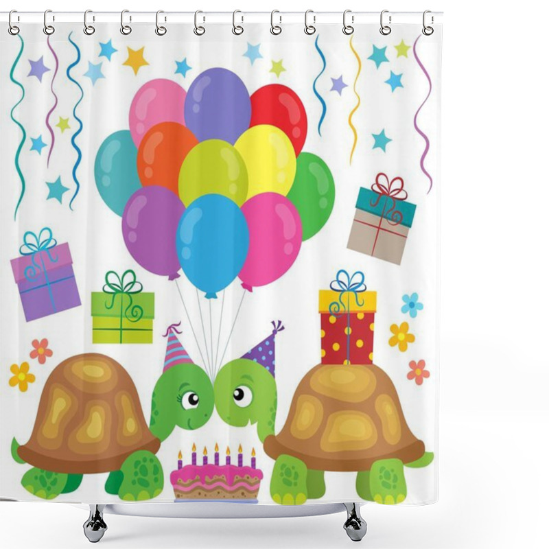 Personality  Party Turtles Theme Image 1 Shower Curtains