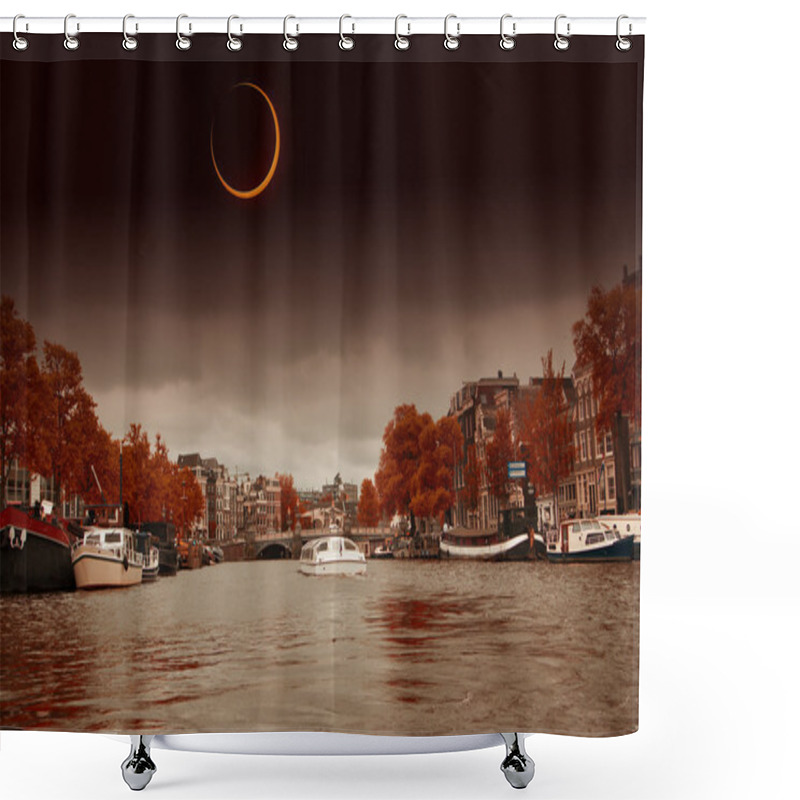 Personality  Solar Eclipse Over The City Amsterdam. Elements Of This Image Fu Shower Curtains