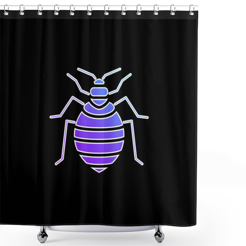 Personality  Bed Bug Blue Gradient Vector Icon Shower Curtains