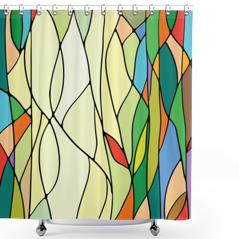 Personality  Stained Glass Window Shower Curtains