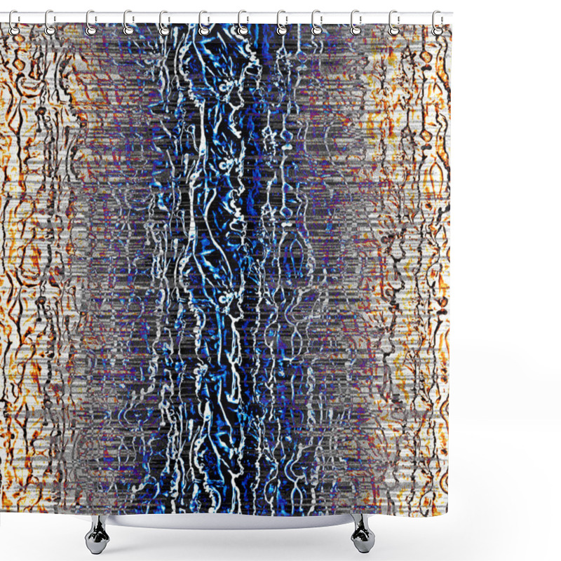 Personality  Geometry Modern Repeat Pattern With Textures Shower Curtains