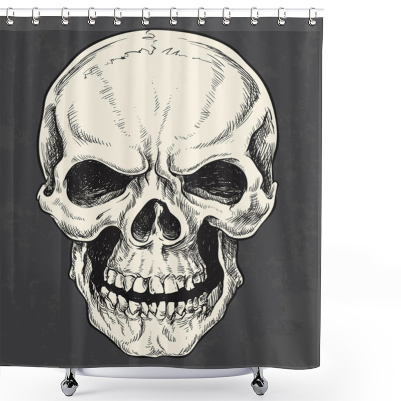 Personality  Hand Drawn Skull Vector Shower Curtains