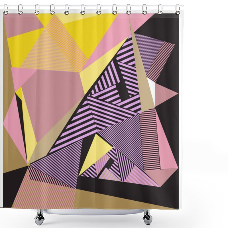 Personality  Vector Of Triangle Geometric Forms. Modern Info Banner Abstract Backgrounds For Poster, Message Presentations Or Identity Layouts. Graphic Template And Ideas. Shower Curtains