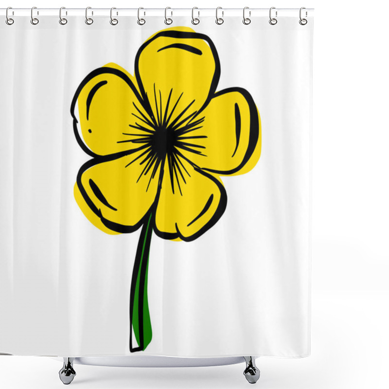 Personality  A Logo Design Of A Wildflower Flower Icon Buttercup, Daisy, Dandelion, Etc Shower Curtains