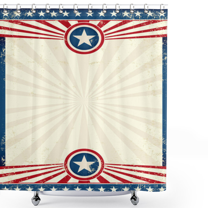 Personality  USA Grunge Star Poster Shower Curtains