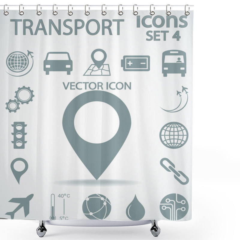 Personality  Set Transportation  Icons Shower Curtains