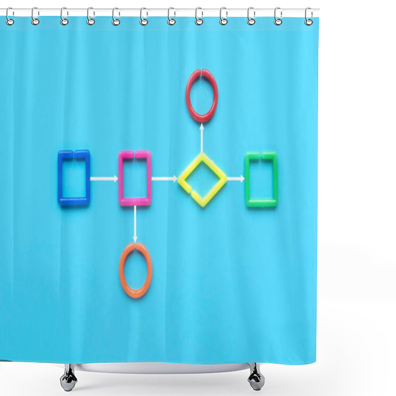 Personality  Concept Of Business Process And Workflow Automation With Flowchart Shower Curtains