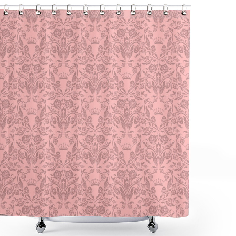 Personality  Damask Seamless Floral Pattern Shower Curtains