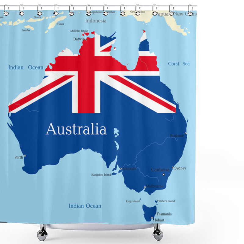 Personality  Map Of Australian Continent Shower Curtains