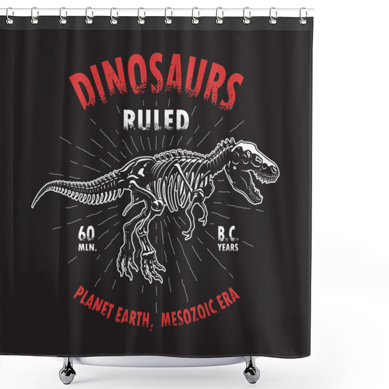 Personality  Dinosaur T-shirt Print Shower Curtains