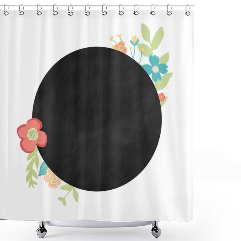 Personality  Round Black Chalkboard Shower Curtains