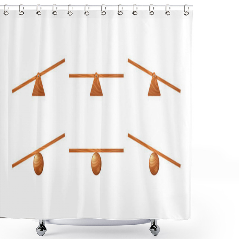 Personality  Wooden Seesaw, Kids Swing, Teeter Totter Shower Curtains