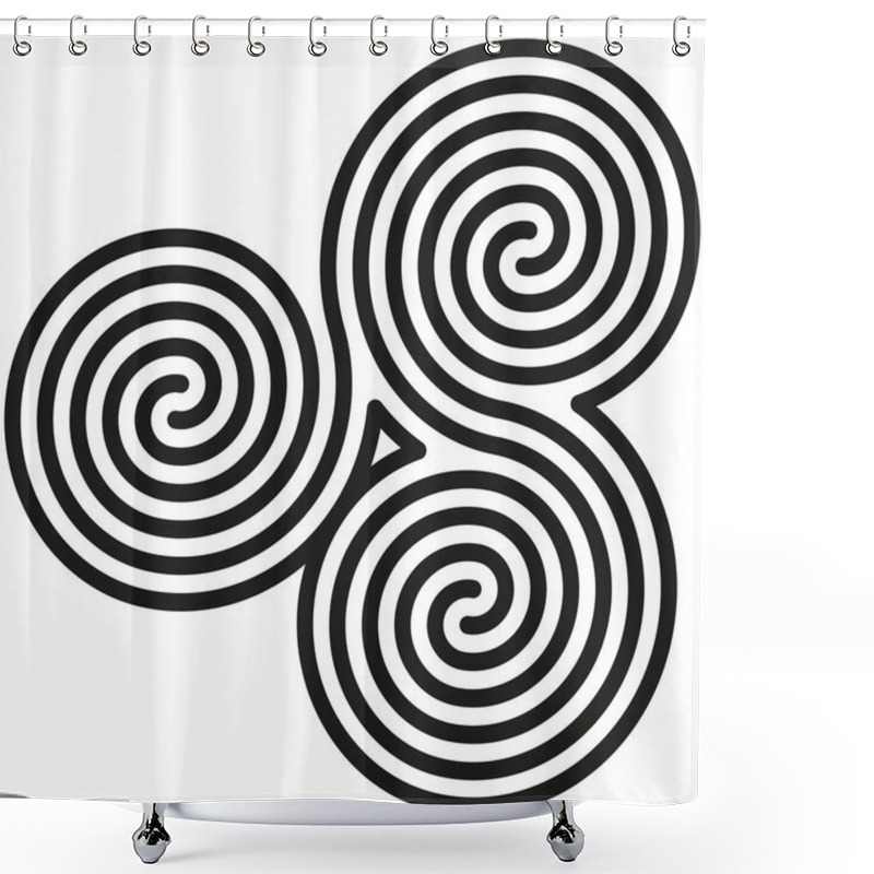 Personality  Celtic Double Spirals LabyrinthDruck Shower Curtains