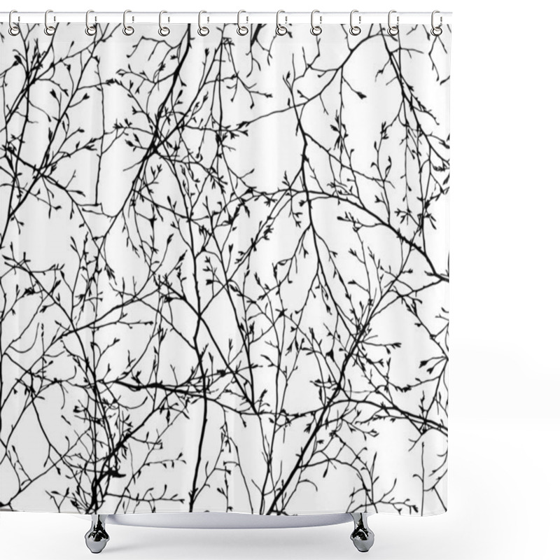 Personality  Seamless Vector Texture Of The Branches Shower Curtains