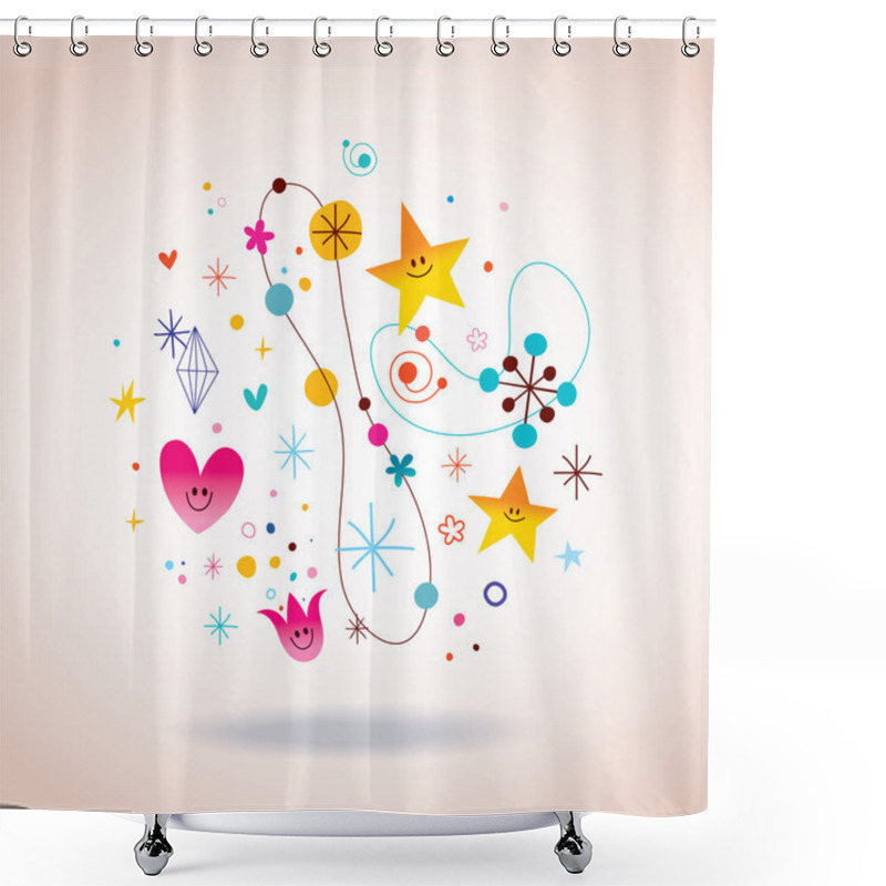 Personality  Retro Abstract Art Illustration Shower Curtains