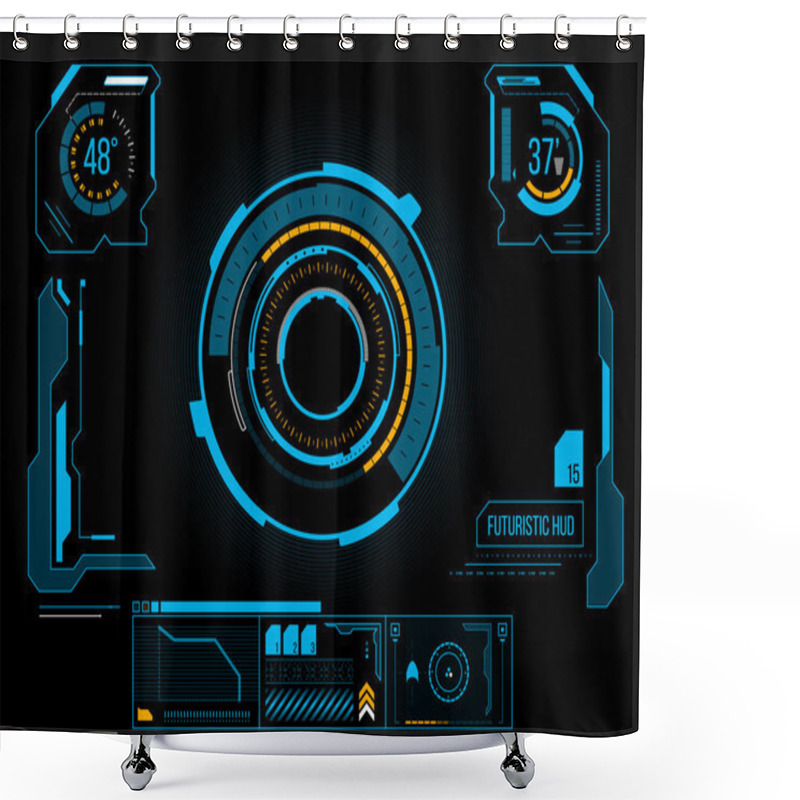 Personality  Futuristic User Interface HUD Shower Curtains