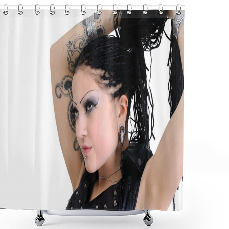 Personality  Young Stylish Woman Shower Curtains