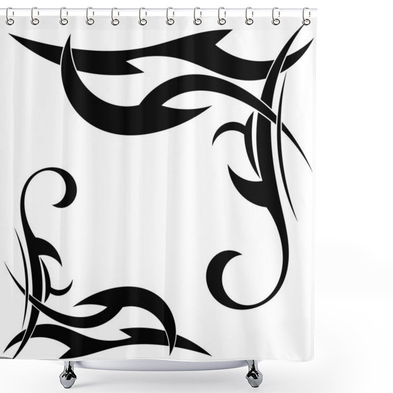 Personality  Tribal Element On A White Background Shower Curtains