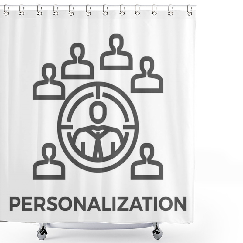 Personality  Personalization Line Icon Shower Curtains