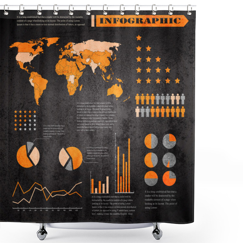 Personality  Business Infographic Elements Vector Illustration Shower Curtains