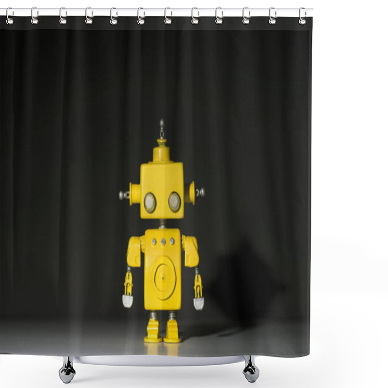 Personality  Robot On A White Background. Shower Curtains