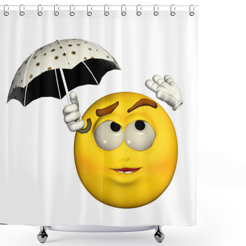 Personality  Protecting From The Rain Emoticon Shower Curtains