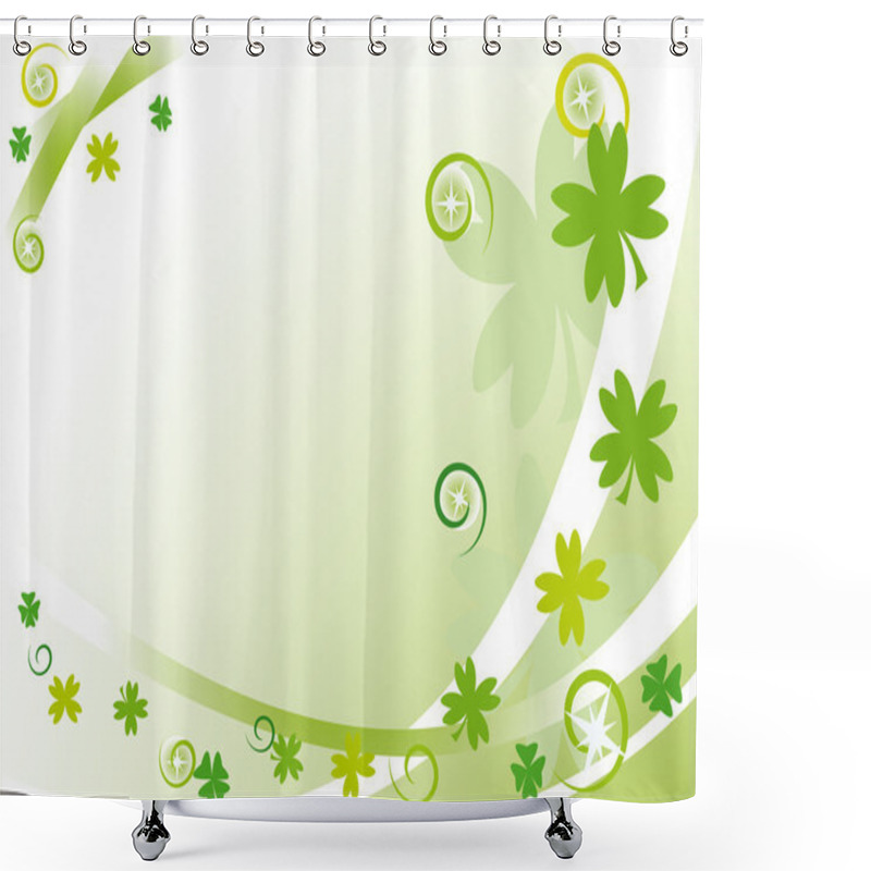 Personality  Green Frame With Quatrefoils Shower Curtains