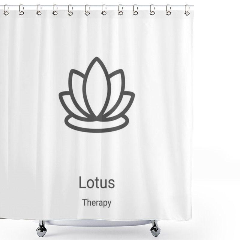 Personality  Lotus Icon Vector From Therapy Collection. Thin Line Lotus Outline Icon Vector Illustration. Linear Symbol For Use On Web And Mobile Apps, Logo, Print Media Shower Curtains