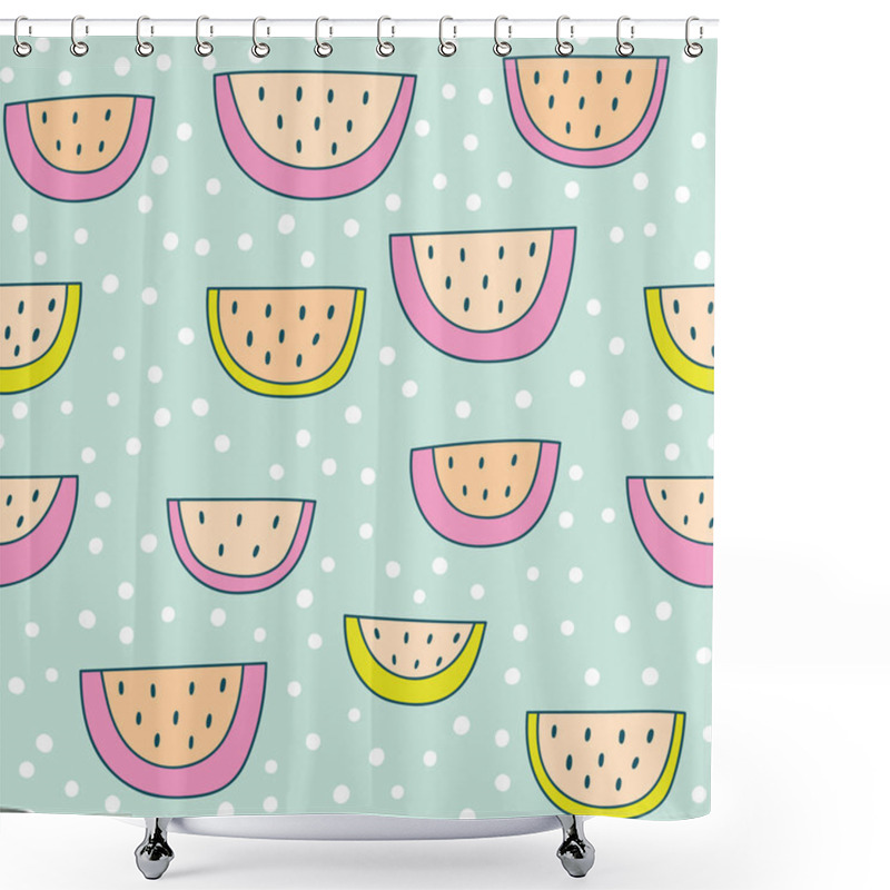 Personality  Pattern With Watermelon Cloves Shower Curtains