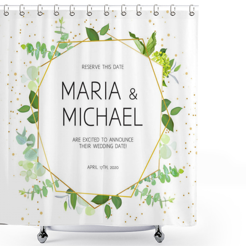 Personality  Geometric Botanical Vector Design Frame. Shower Curtains