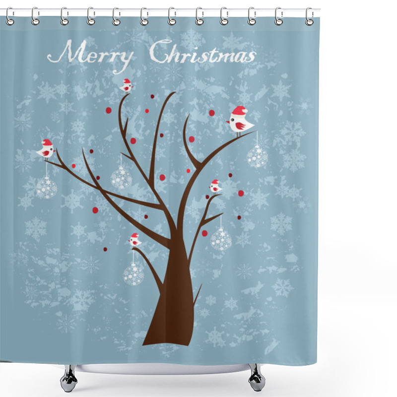 Personality  Snow Tree Shower Curtains