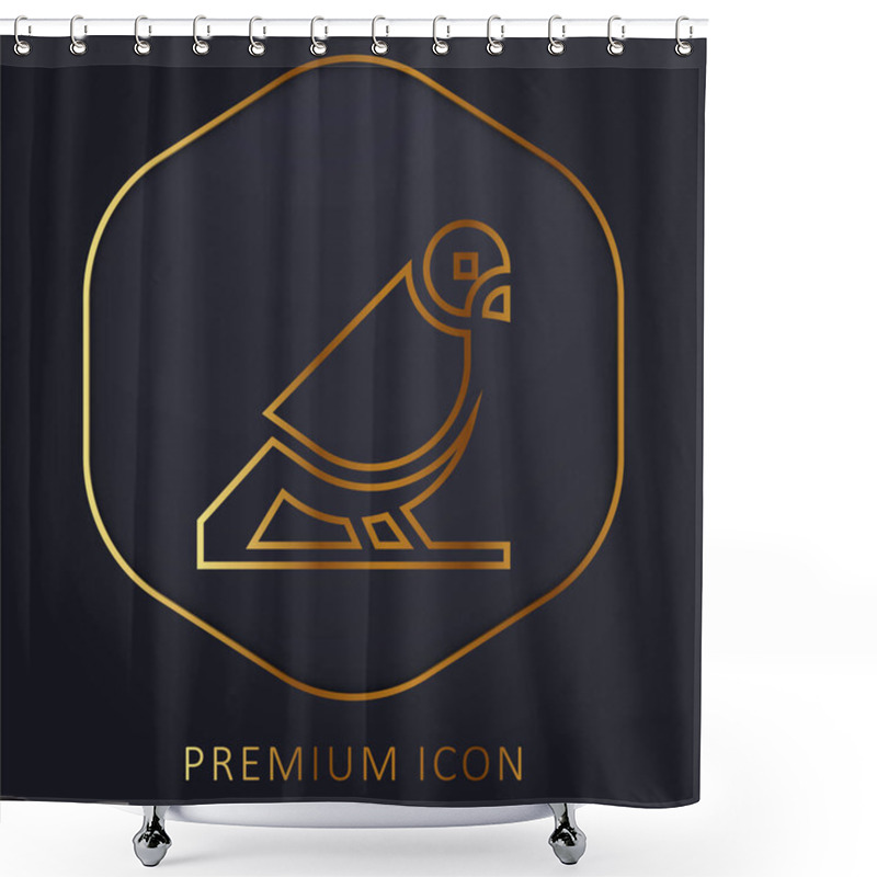 Personality  Bird Golden Line Premium Logo Or Icon Shower Curtains