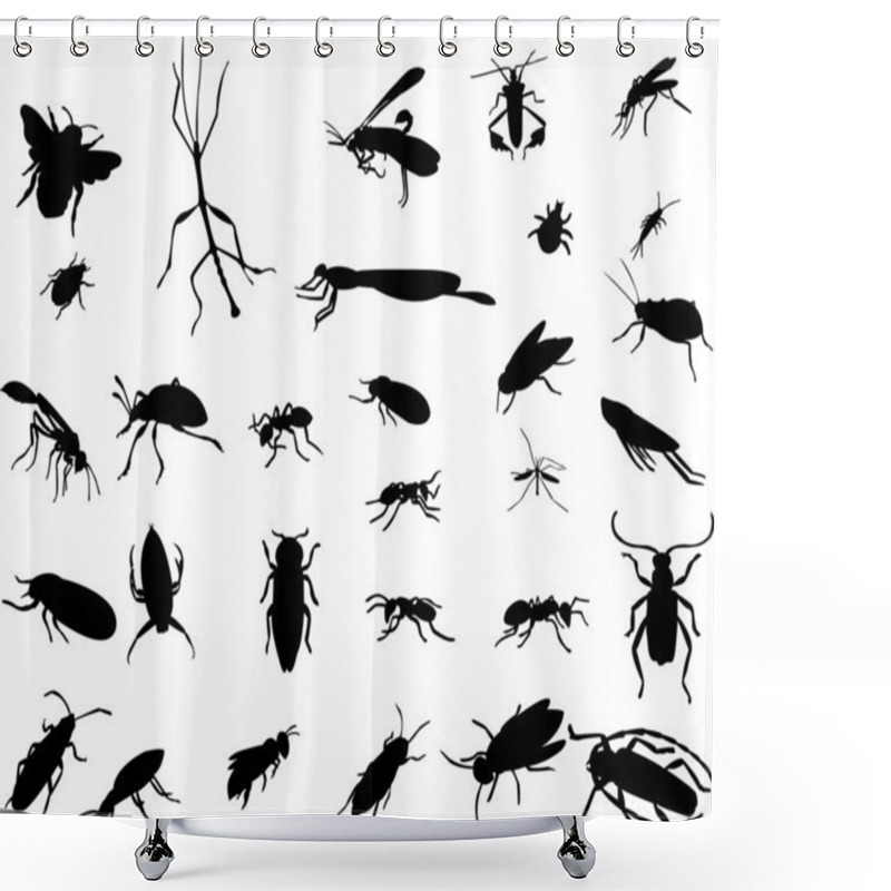 Personality  Bugs Collection Shower Curtains