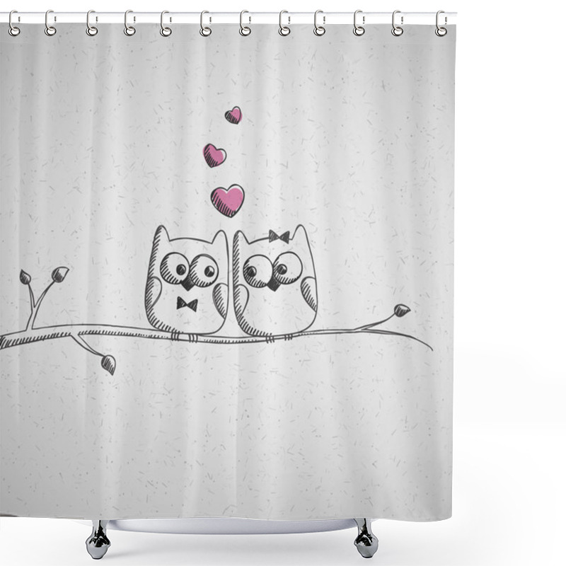 Personality  Hand Drawn Owls Shower Curtains