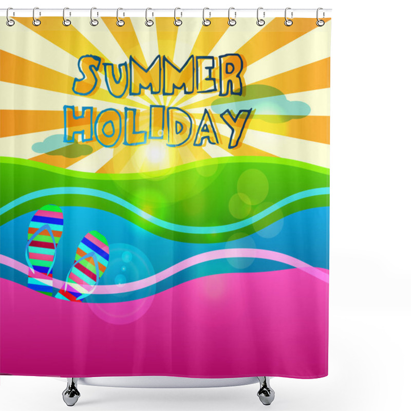 Personality  Summer Holiday Signs Set Shower Curtains