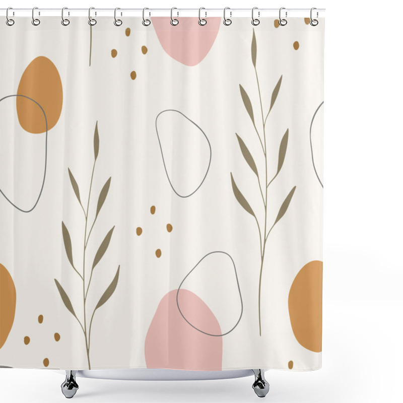 Personality  Abstract Leaf Silhouettes In Autumn Shades Seamless Vector Pattern. Shower Curtains