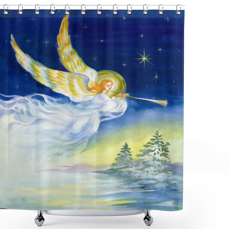 Personality  Merry Christmas And New Year Greeting Card Shower Curtains