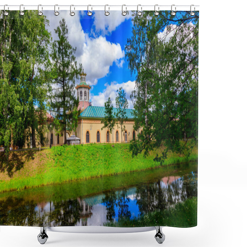 Personality  Building Of Chinese Village In Alexander Park In Pushkin (Tsarskoye Selo), Russia Shower Curtains