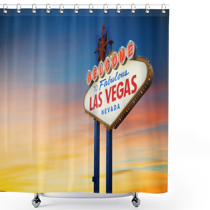 Personality  Las Vegas Sign At Sunset Shower Curtains