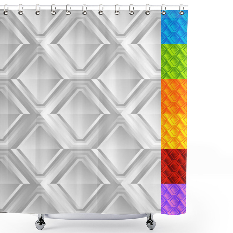 Personality  Monochrome Geometric Pattern Shower Curtains