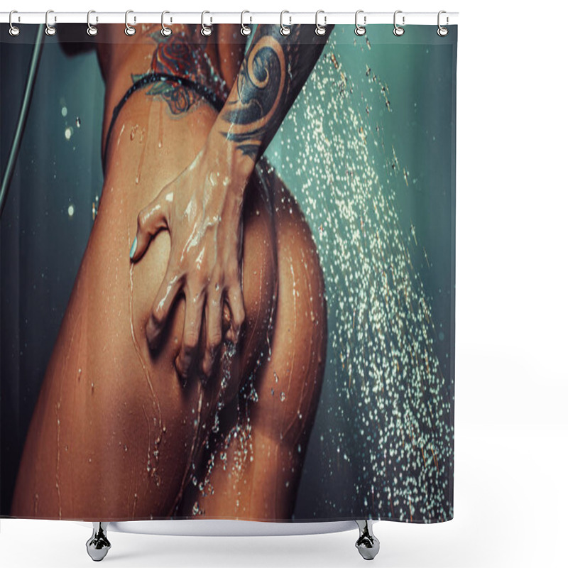 Personality  Young Sexy Woman Shower Curtains