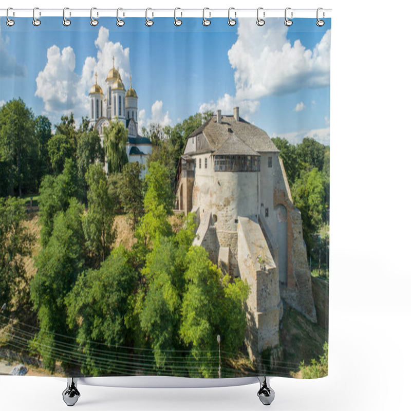 Personality  Aerial View Of Ostroh Castle In Ostroh Town, Rivne Region, Ukraine. Travel Destination And Castles In Ukraine Shower Curtains