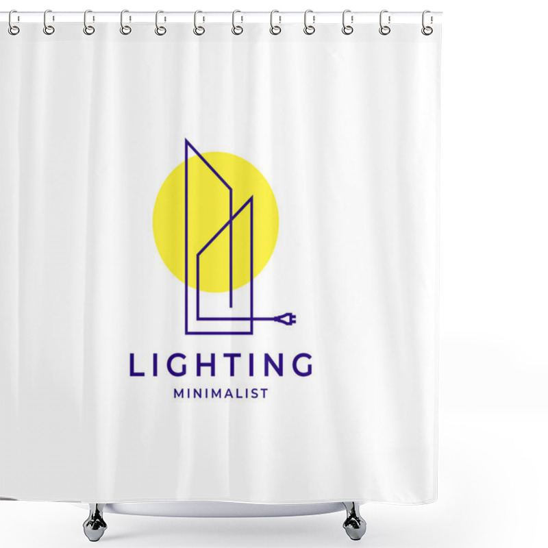 Personality  Minimalist Building Lighting Modern Logo Design Shower Curtains