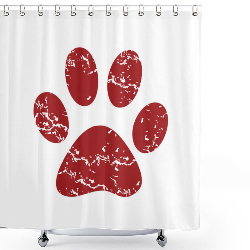 Personality  Red Grunge Animal Logo Shower Curtains