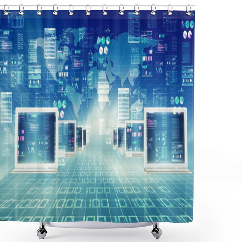 Personality  Internet Computer Shower Curtains